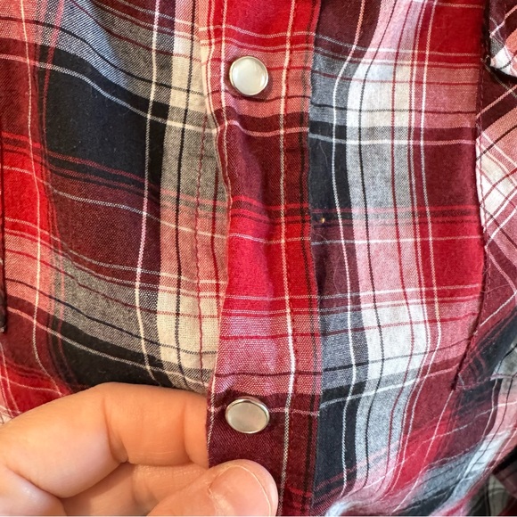 Ely Cattleman Red Plaid Pearl Snap Shirt XL - Picture 3 of 6